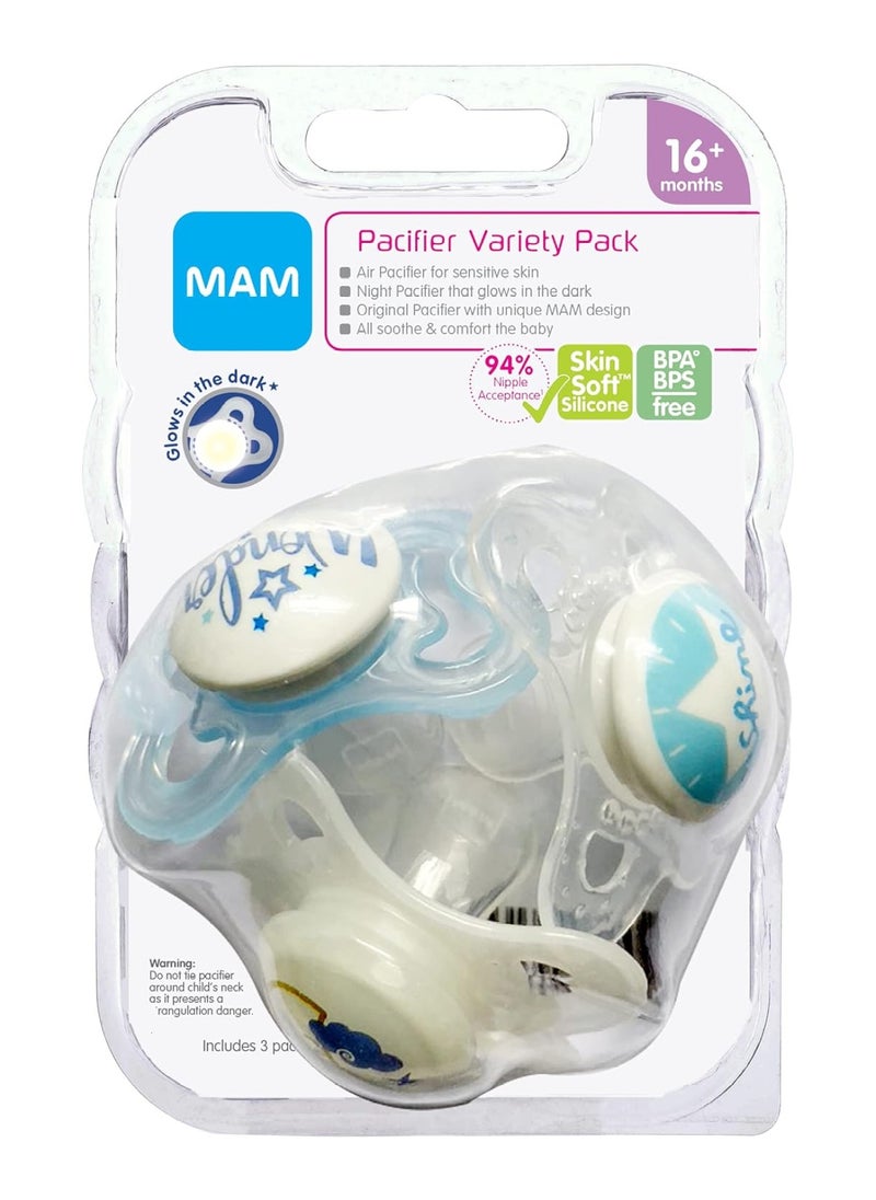 Pack Of 3 Variety Pack Baby Pacifie, 0-6 Months, Boy