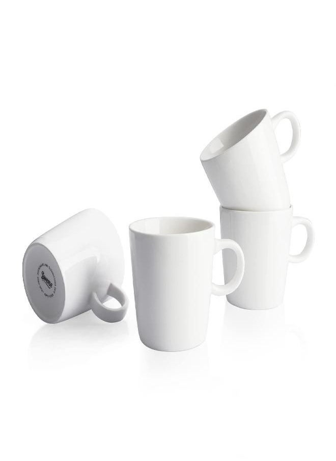 Sweese 5oz Porcelain Espresso Cups Set of 4, Mini Coffee Mugs Demitasse Cups - White (426.401)