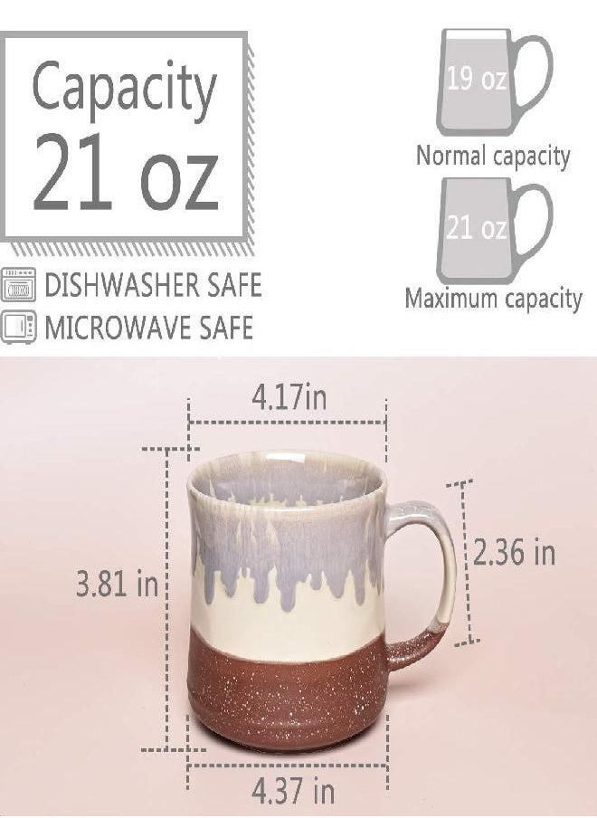 Bosmarlin Large Ceramic Coffee Mug, Big Tea Cup, 7 Colors to Choose, 21 Oz, Dishwasher and Microwave Safe, 1 PCS (Red)