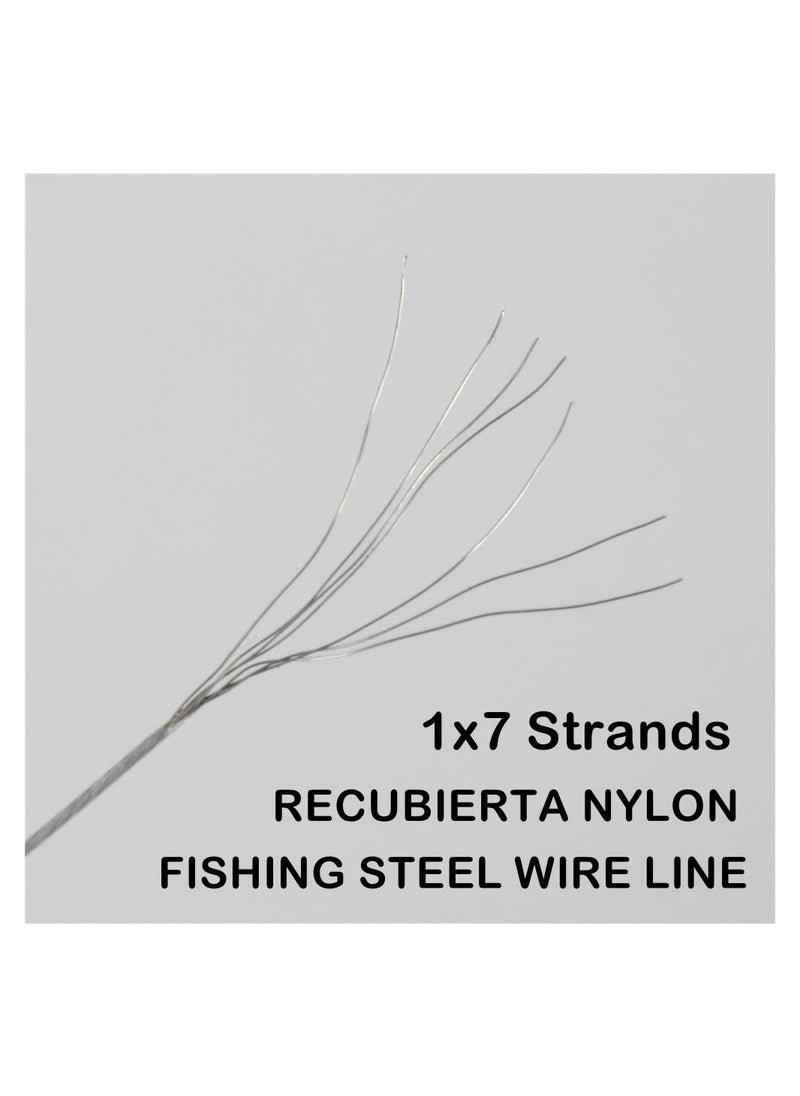 0.5mm 100m 26lb Fishing Steel Wire Fishing Lines max Power 7 Strands Super Soft Wire Lines Cover with Plastic Waterproof Lead line