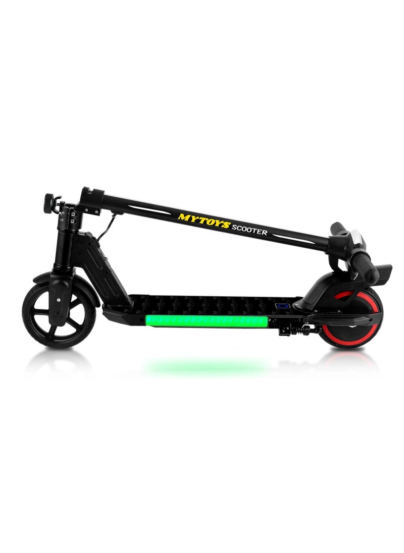 Mytoys 2 Wheels Electric Scooter for Kids, 130W Motor, 21.6V 2.5Ah Lithium Battery, 16KM/H Max Speed, Light-up Non slip Deck, Kids Foldable Scooter With LED Lights and Deck Lights.