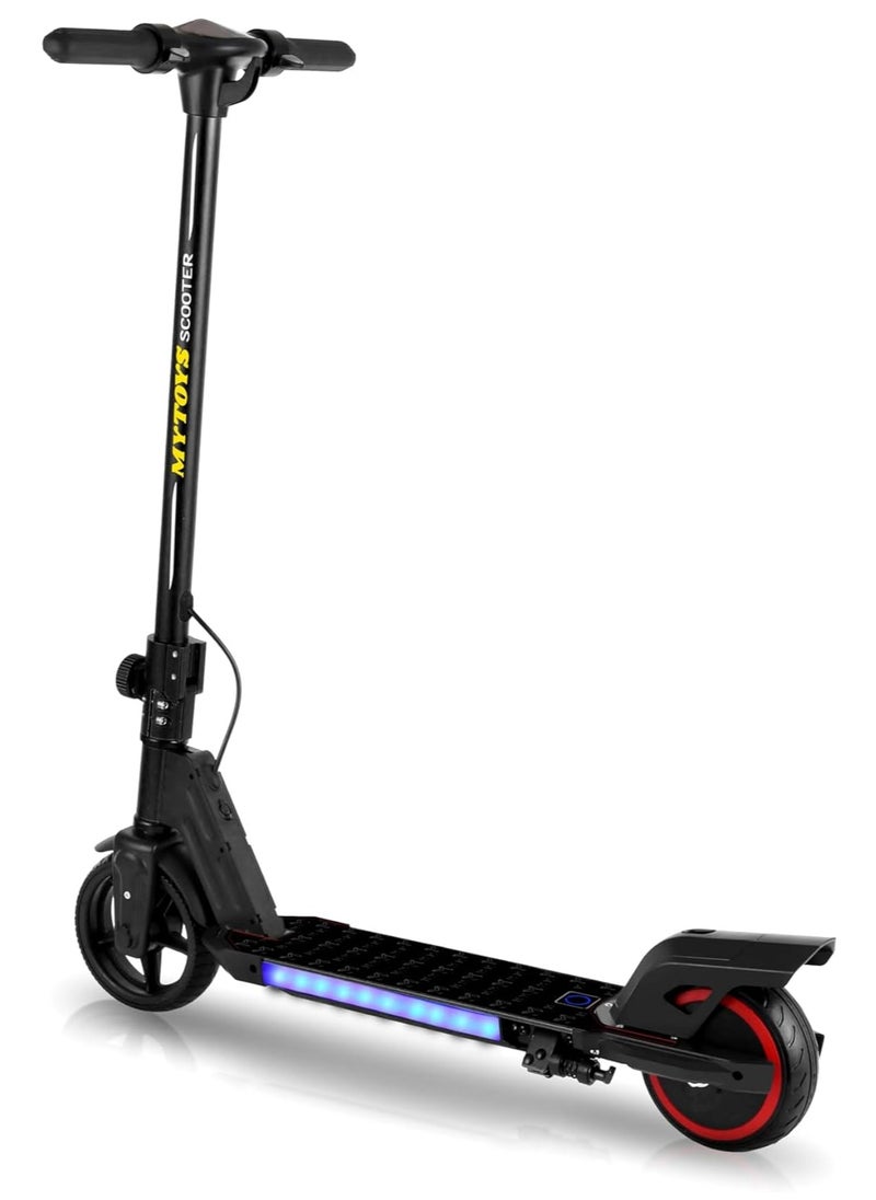 Mytoys 2 Wheels Electric Scooter for Kids, 130W Motor, 21.6V 2.5Ah Lithium Battery, 16KM/H Max Speed, Light-up Non slip Deck, Kids Foldable Scooter With LED Lights and Deck Lights.