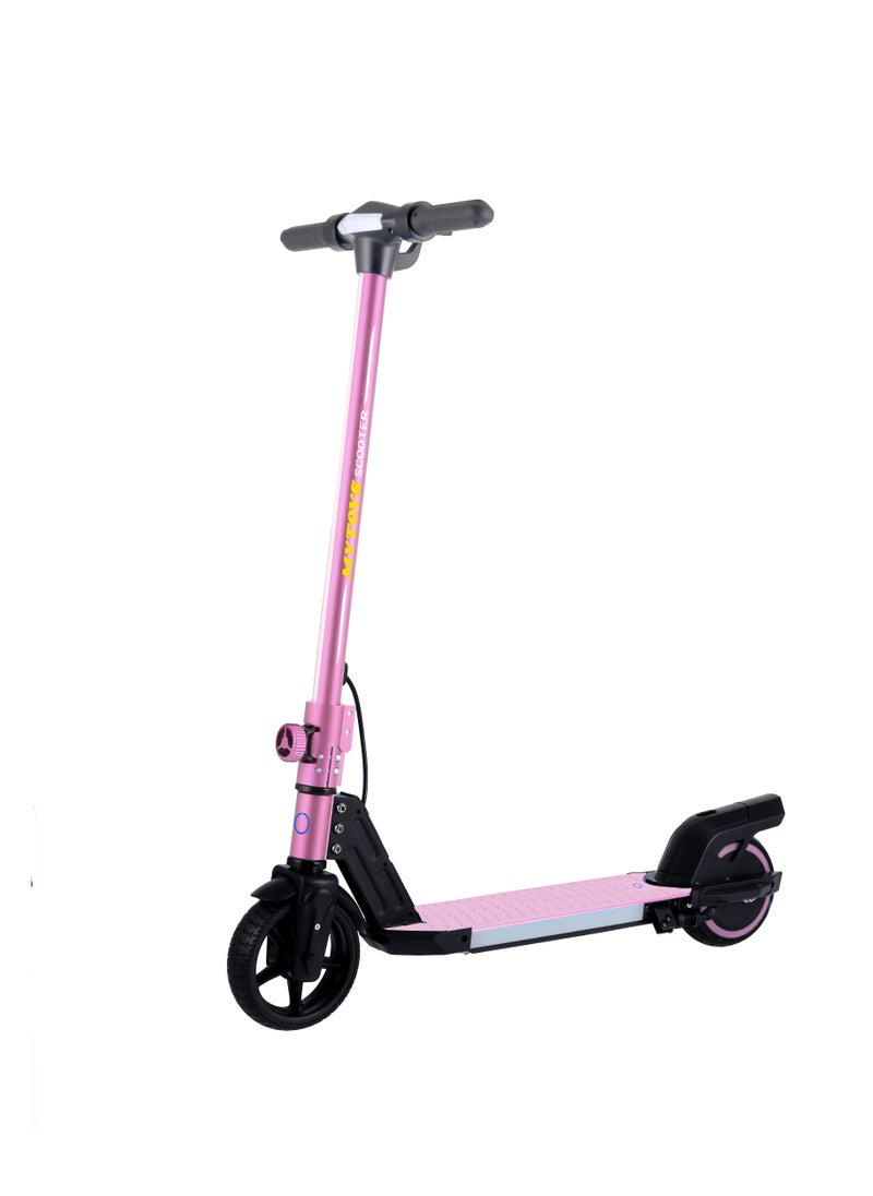 Mytoys 2 Wheels Electric Scooter for Kids, 130W Motor, 21.6V 2.5Ah Lithium Battery, 16KM/H Max Speed, Light-up Non slip Deck, Kids Foldable Scooter With LED Lights and Deck Lights.