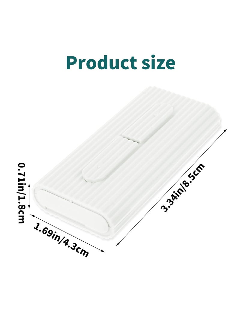 WLLHYF Portable Dental Floss Case Automatic Dental Floss Pick Organizer Case Travel Flosser Dispenser Storage Case Refillable Holder Boxes with 10 Floss Picks for Teeth Cleaning (White)