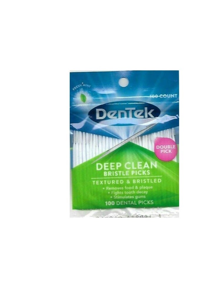 DenTek Deep Clean Bristle Picks, Removes Food & Plaque, 100 Count, (Pack of 6)