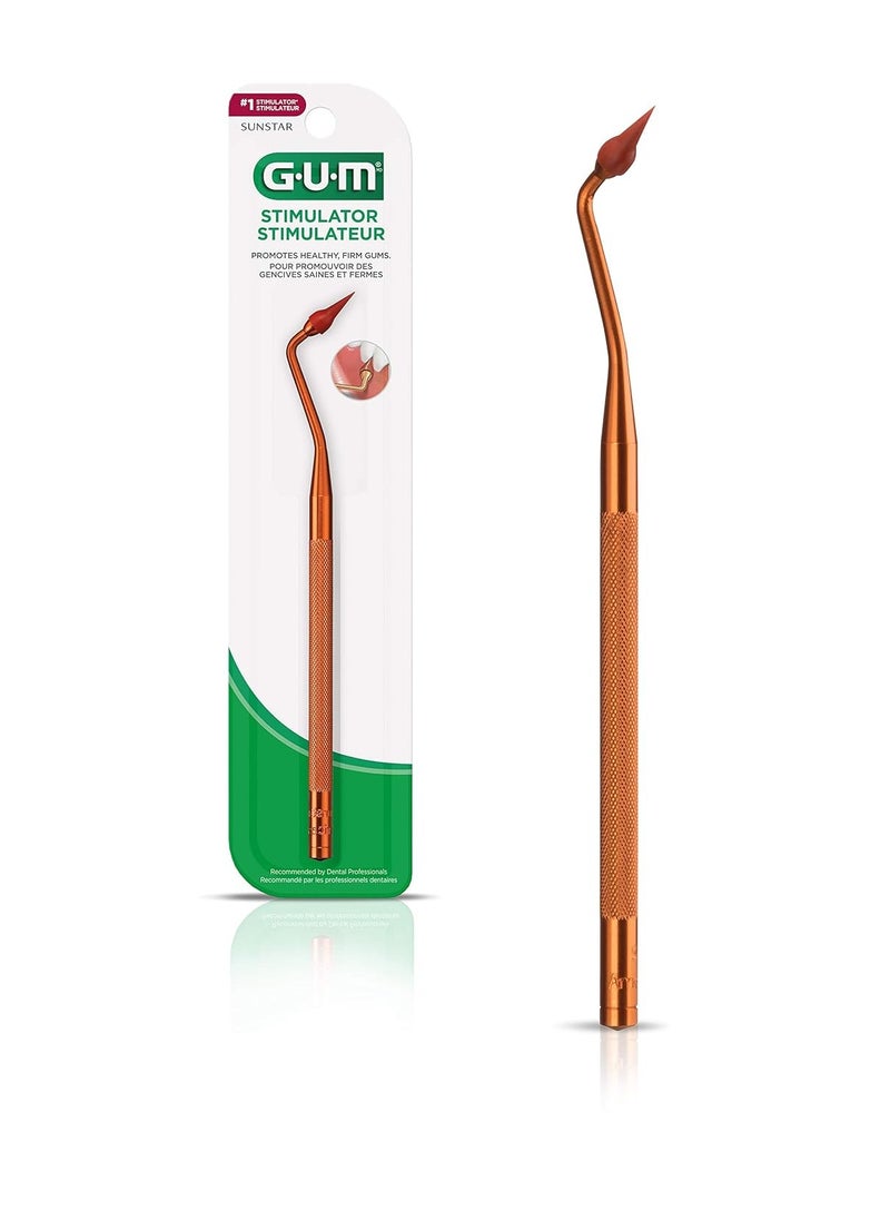 GUM Stimulator Permanent Handle with Rubber Tip, Precision Control, Massages Gums (Pack of 5)