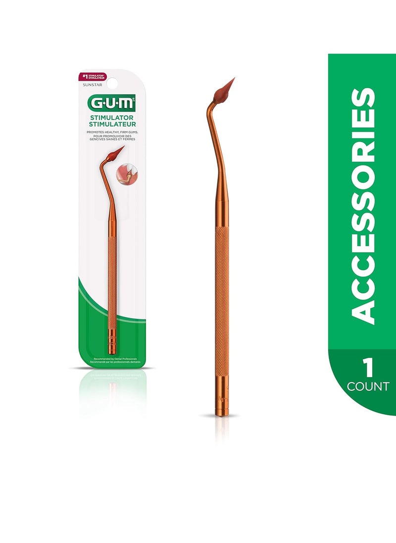 GUM Stimulator Permanent Handle with Rubber Tip, Precision Control, Massages Gums (Pack of 5)