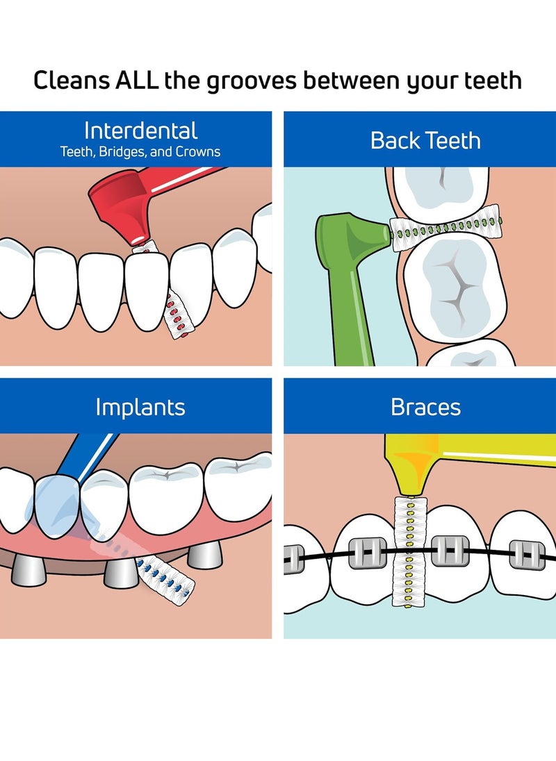 TEPE Interdental Brush Angle, Angled Dental Brush for Teeth Cleaning, Pack of 25, 0.7 mm, Medium Gaps, Yellow, Size 4