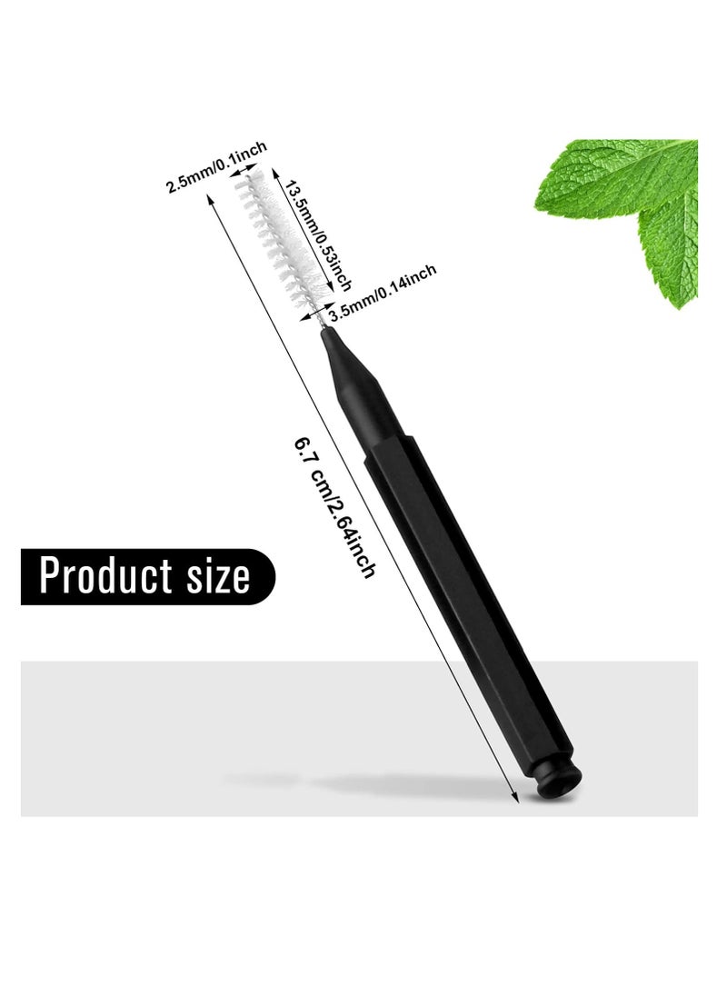 Patelai 100 Pieces Braces Brush for Cleaner Interdental Brush Toothpick Dental Tooth Flossing Head Oral Dental Hygiene Flosser Toothpick Cleaners Tooth Cleaning Tool (Black)