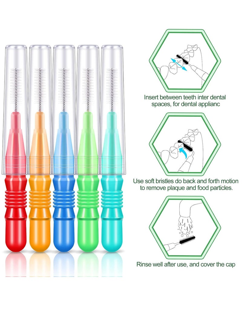 350 Pieces Interdental Brush Tooth Floss Tooth Cleaning Tool Toothpick Dental Tooth Flossing Head Oral Dental Flosser Teeth Soft Dental Picks Refill Dental Flosser Toothpick Cleaners (Mixed Color)