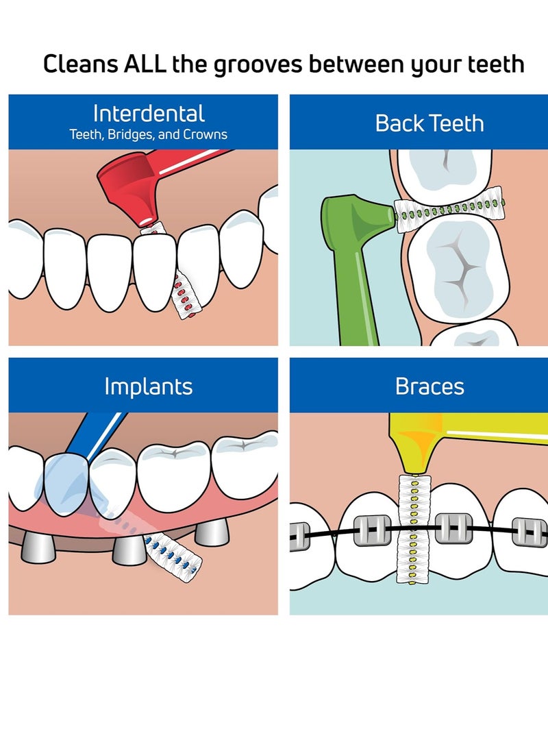 TEPE Interdental Brush Angle, Angled Dental Brush for Teeth Cleaning, Pack of 6, 0.6 mm, Medium Gaps, Blue, Size 3