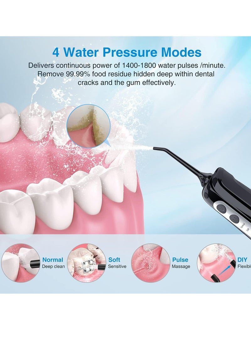 Cordless Water Dental Flosser Teeth Cleaner, INSMART Professional 300ML Tank DIY Mode USB Rechargeable Dental Oral Irrigator for Home and Travel, IPX7 Waterproof 4 Modes Irrigate for Oral Care Blue