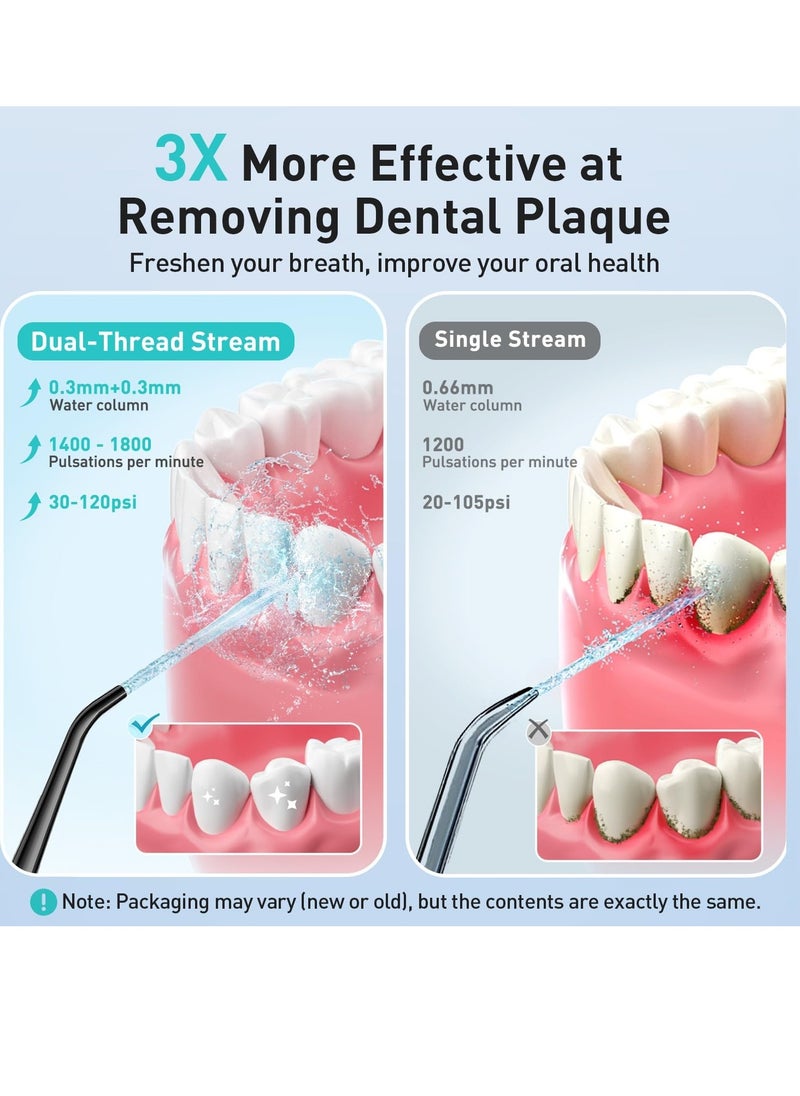 COSLUS Water Dental Flosser Teeth Pick: Portable Cordless Oral Irrigator 300ML Rechargeable Travel Irrigation Cleaner IPX7 Waterproof Electric Flossing Machine for Teeth Cleaning C20(F5020E)
