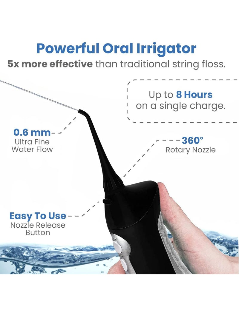 AquaSonic Home Dental Center Rechargeable Power Toothbrush & Smart Water Flosser - Complete Family Oral Care System - 10 Attachments and Tips Included - Various Modes & Timers (Black)