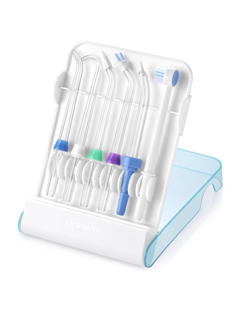 Replacement Tips for Waterpik, Water Flosser Replacement Heads Parts for Waterpik Oral Irrigator (6 Tips Different & Storage Case Bundle)