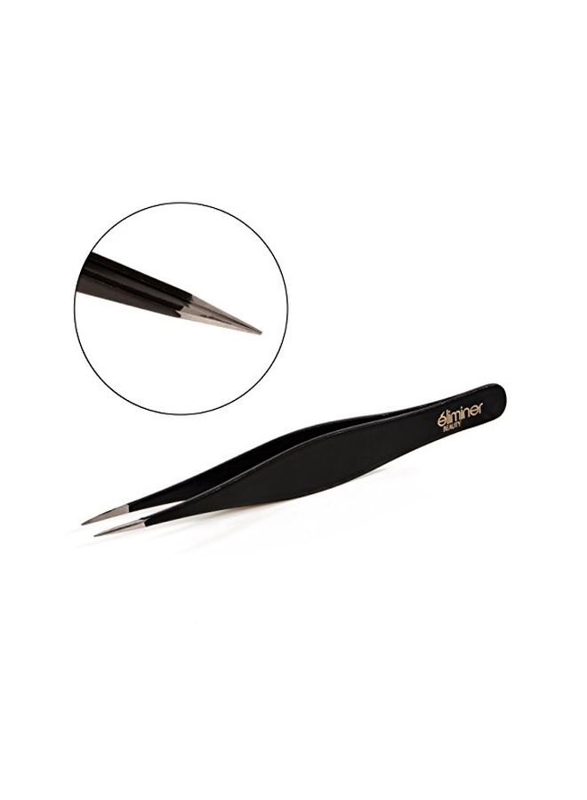 Stainless Steel Pointed Tweezer Black/Silver