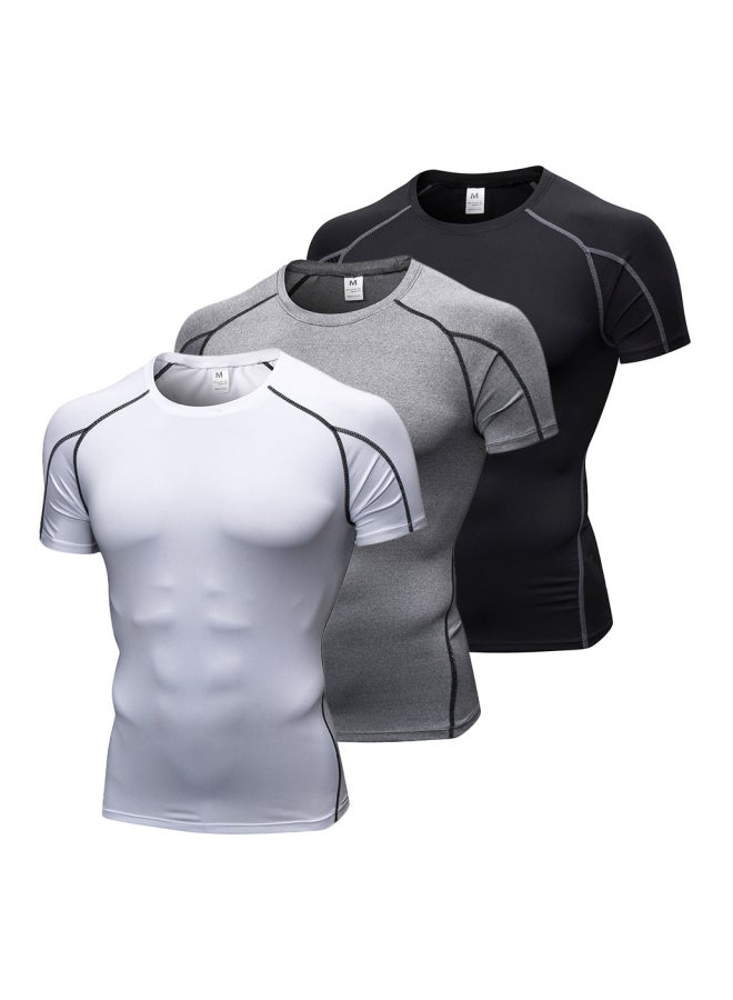 Pack Of 3 Short Sleeves Workout T-Shirt L