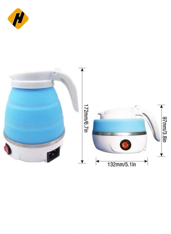 Foldable kettle, Portable Foldable Electric Kettle for Travel Food Grade Silicone Electric Water Heater Collapses with Separable Power Cord Ideal for Hiking Camping and indoor