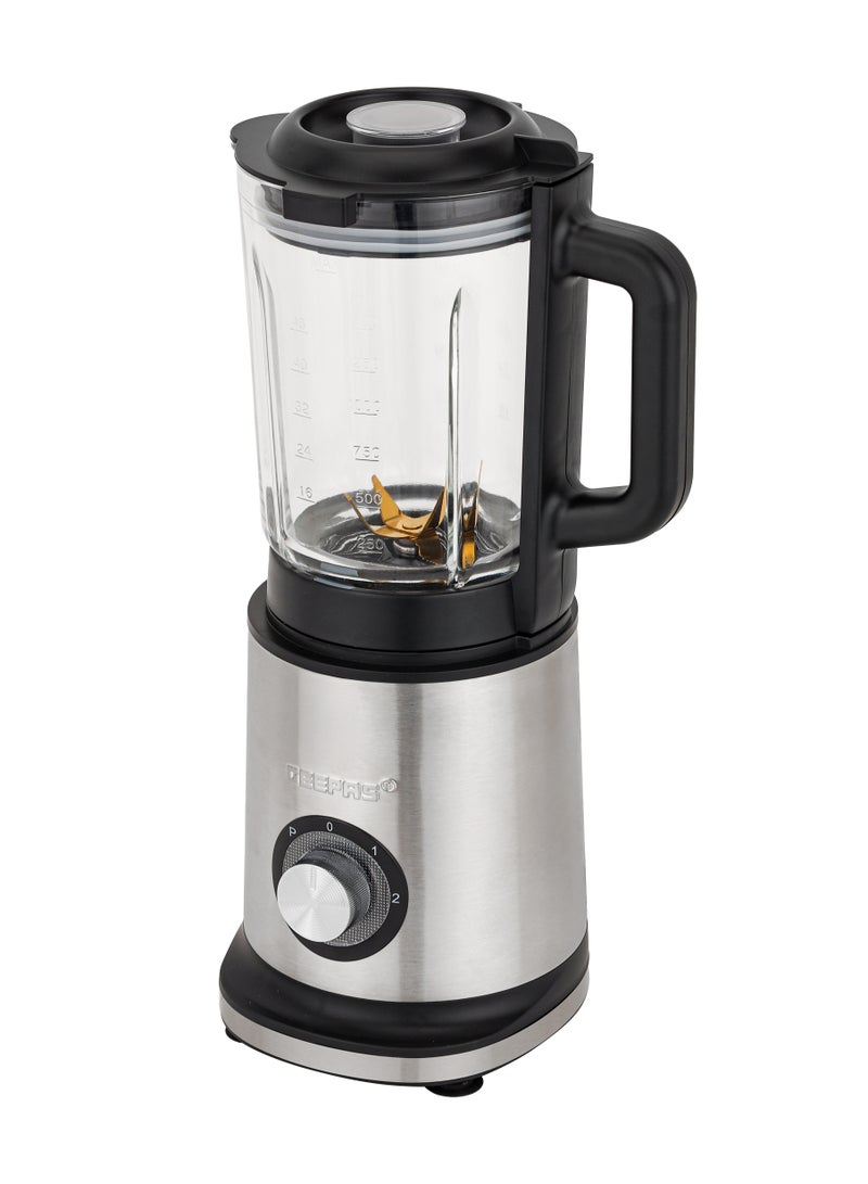 2-in-1 Professional Blender 1200W | Powerful Motor and Sharp Titanium Blades| 2.2 Liter Transparent Jar and Stainless Steel Grinder Attachment | 2 Speed Settings with LED Light Indicator| 2 Years Warranty 2.2 L 1200 W GSB44050 Silver/ Black