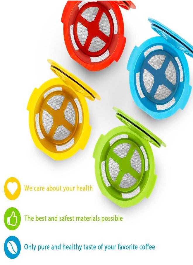 4 Reusable K Cups for Keurig K Supreme, K Supreme Plus and K Slim with Multistream Technology - 4 Colors Refillable Kcups Coffee Filters for Keurig Coffee Makers