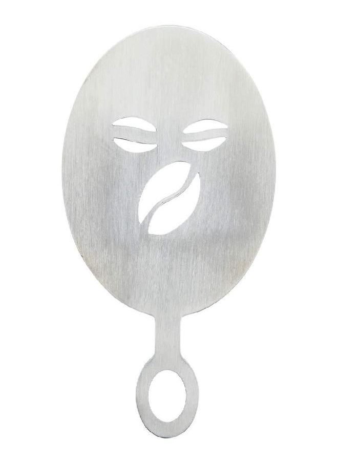 Restaurantware Restpresso 4.75 Inch Latte Stencil, 1 Coffee Bean Coffee Stencil - Coffee Art Template, Decorate Cupcakes, Cakes, or Cookies, Stainless Steel Cappuccino Stencil, Heat-Resistant