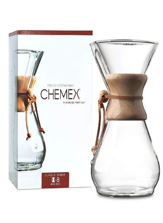 Chemex Pour-Over Glass Coffeemaker - Classic Series - 8-Cup - Exclusive Packaging