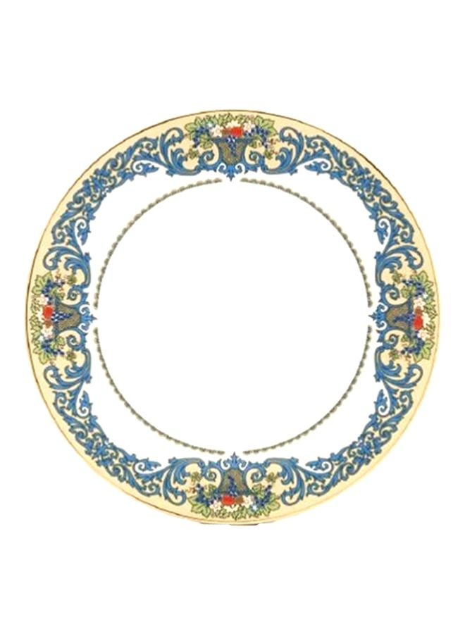 Gold Banded Accent Plate Off White/Blue/Gold 9.5x9.5x1inch