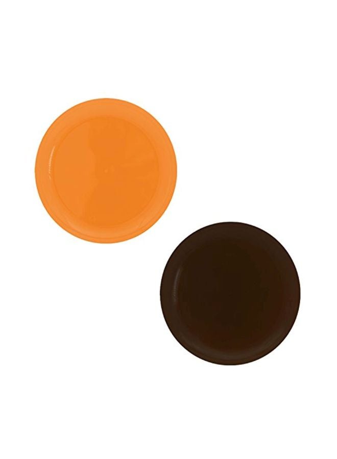 20-Piece Round Plate Orange/Black 6inch