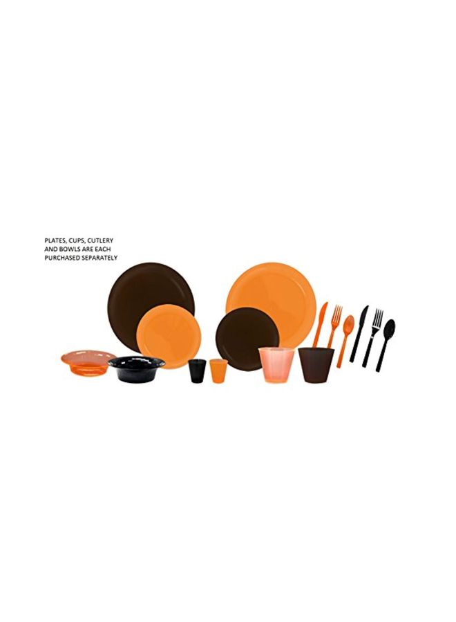 20-Piece Round Plate Orange/Black 6inch