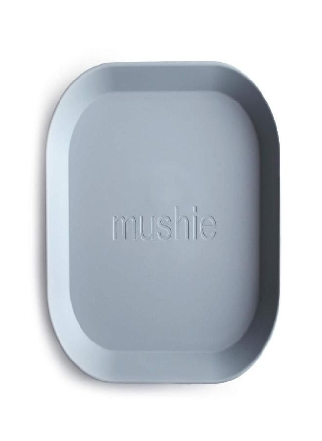 mushie Square Dinnerware Plates for Kids | Made in Denmark, Set of 2 (Cloud)