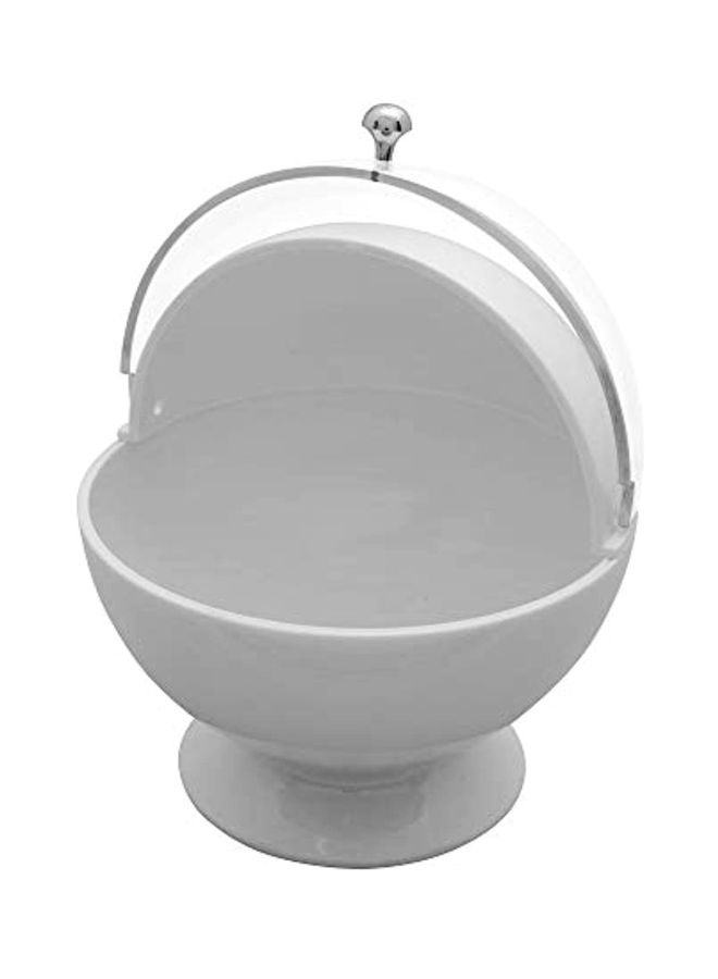 Roll Top Serving Bowl White 6x5.5x5.5inch