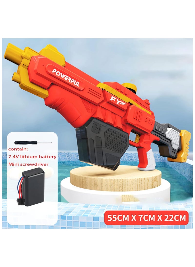 Electric Water Gun - Range 32 FT, High Capacity Automatic Water Gun, Summer Outdoor Beach and Pool Party Water Guns Toy for Kids Adults (Red+680CC)