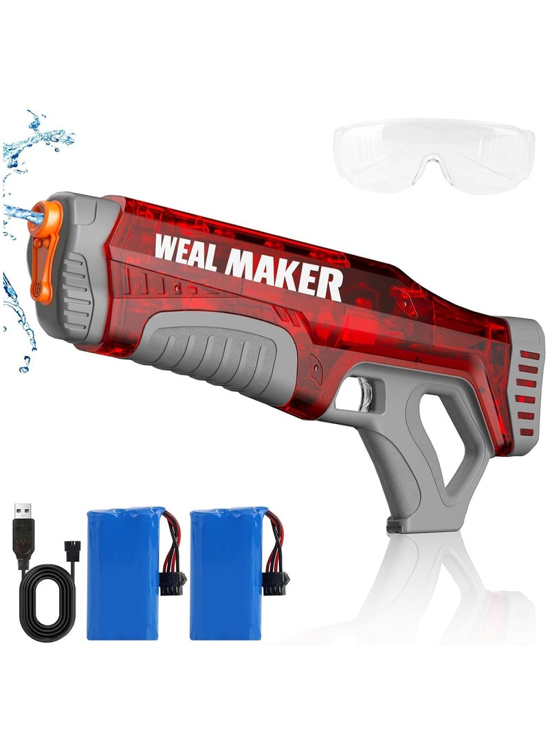 Electric Water Gun Auto Suction Squirt Gun,Poweful Water Guns Large Capacity IP67 Waterproof, Water Gun Adults/Kids (2 Batteries ）