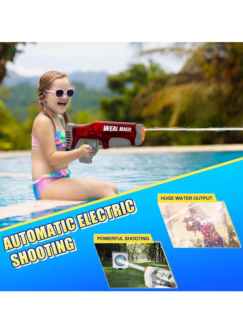 Electric Water Gun Auto Suction Squirt Gun,Poweful Water Guns Large Capacity IP67 Waterproof, Water Gun Adults/Kids (2 Batteries ）