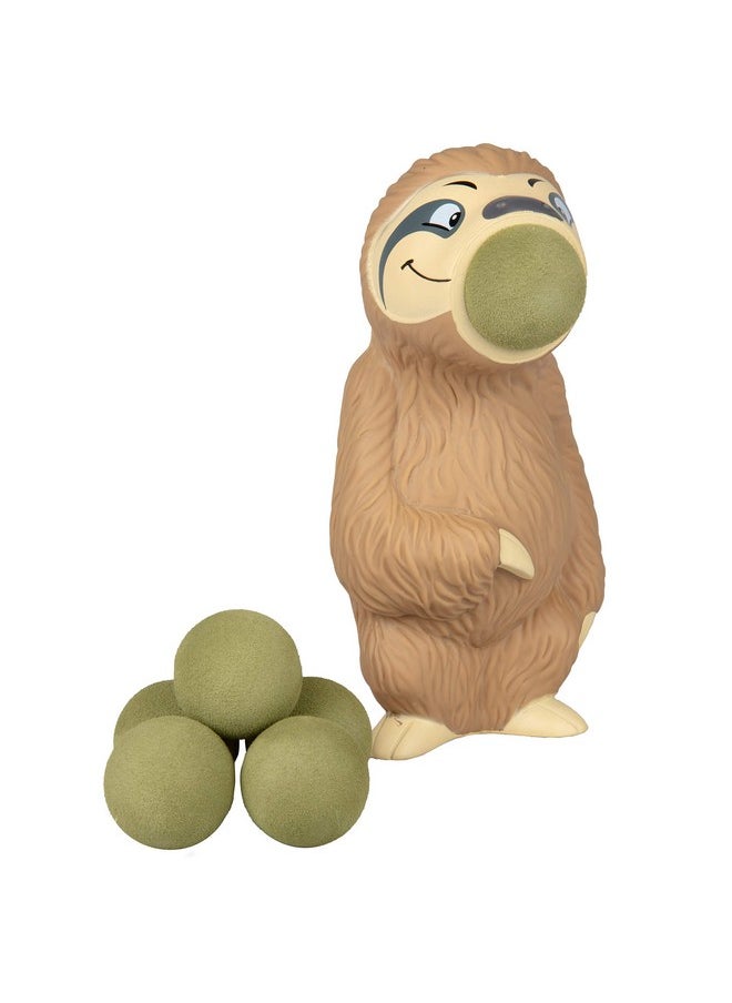 Sloth Ball Popper Toy - Christmas Stocking Stuffer Includes 4 Soft Foam Balls - Squeeze To Pop Air Powered Balls Up To 20 Feet - Safe For Indoor/Outdoor Play - Gift For Kids, Girls, Boys