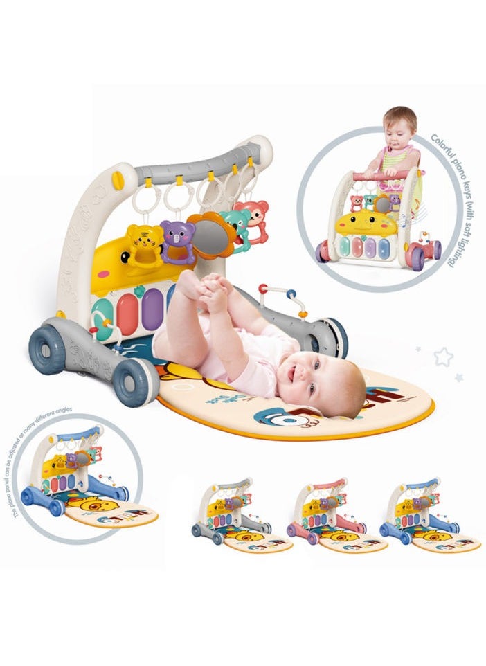 2-in-1 piano rack and walker is a versatile baby product designed to support a baby's development while also offering entertainment