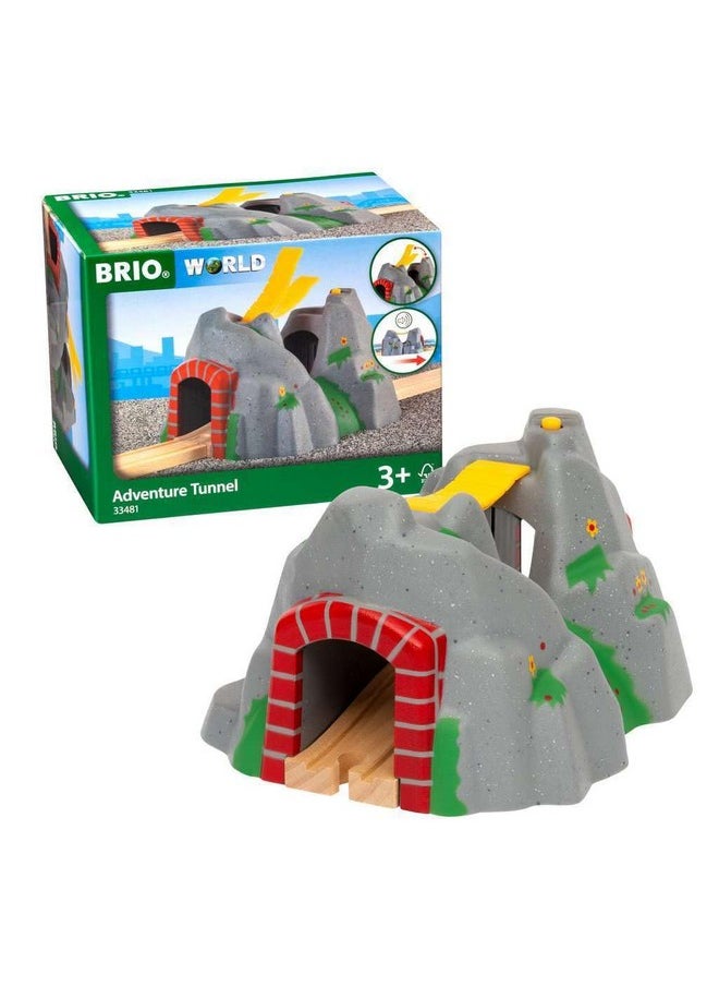 World - 33481 Adventure Tunnel - Interactive Toy Train Accessory For Kids | Enhances Motor Skills | Compatible With All Brio Train Sets | Fsc-Certified Beech Wood | Ideal For Ages 3 And Up