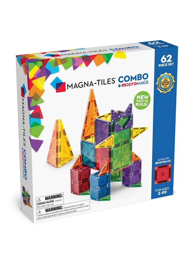 Combo 62-Piece Magnetic Construction Set, The Original Magnetic Building Brand