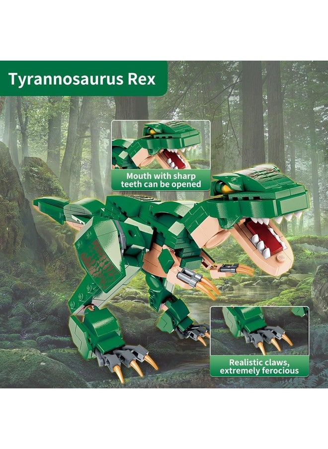 3 In 1 Dinosaur Toy Building Blocks For Boys 6-12 Years Old, Stem Jurassic Dinosaur Building Educational Toy, Build T-Rex Pterosaur Stegosaur