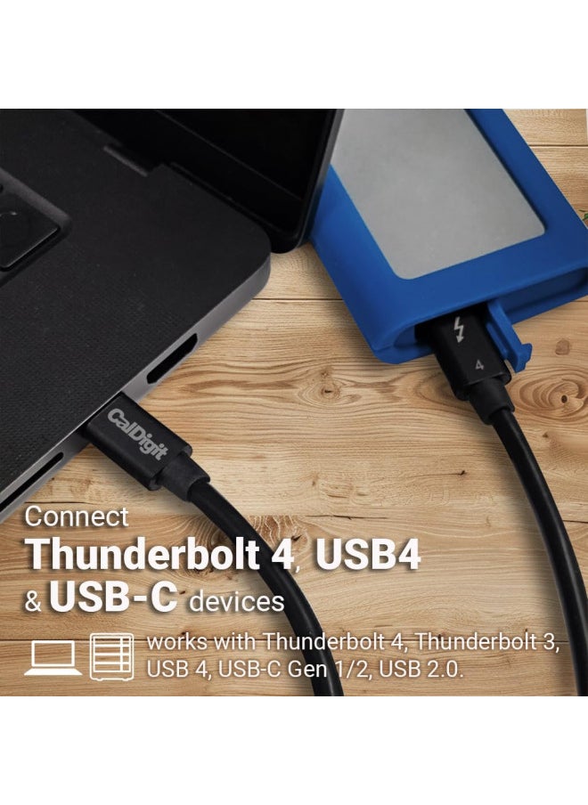CalDigit [Intel Certified] Thunderbolt 4 Cable - 40Gbps 100W Charging, Compatible with Thunderbolt 3 & USB-C, 2016+ MacBook Pro, Air, 2020+ M1 (0.8 Meter 2.62 Feet, Thunderbolt 4 / USB 4 Cable)
