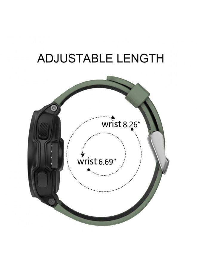 ISABAKE Watch Band for Garmin Forerunner 735XT/230/220/235/620/630,Compatible with Garmin Approach S20/S5/S6,Soft Silicone Replacement Wristbands with Metal Buckle,One Size (Army Green)