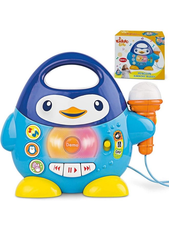 Toddler Karaoke Machine: Fun Musical Toys For Toddlers 1-3 & 3-5 | Ideal Kids Karaoke Machine For Boys | Engaging Toddler Toys 2-3 For Aspiring Little Singers (Penguin)