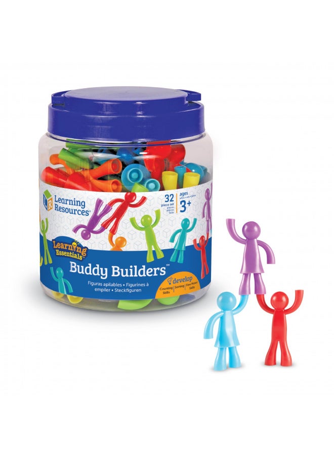 Learning Resources Buddy Builders,32 Pieces, Ages 3+, Fine Motor, Hand Eye Coordination Toy, Fine Motor Skills,Social Emotional Learning Toys