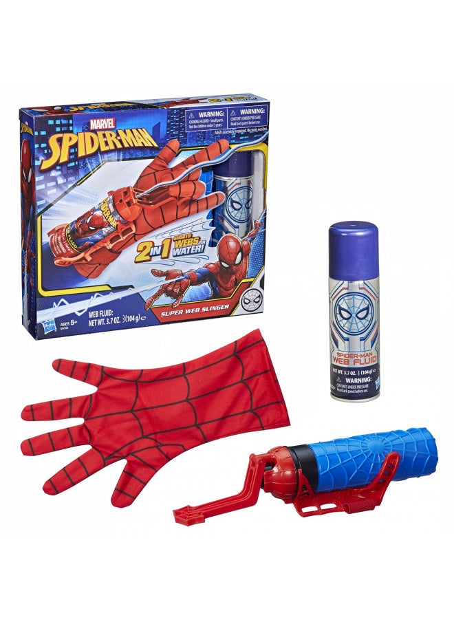 Marvel Spider-Man Super Web Slinger, 2-In-1 Shoots Webs or Water, Great Web Shooter Toy for Halloween Costume, Role-Play Toys, 5 Year Old Boys and Girls and Up