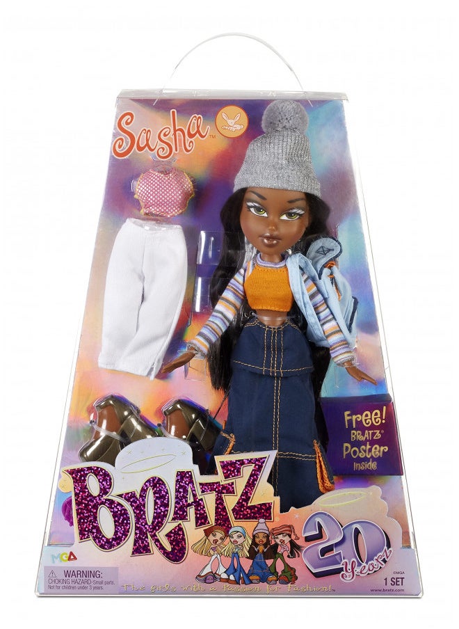 Bratz 20 Yearz Special Anniversary Edition Original Fashion Doll Sasha with Accessories and Holographic Poster | Collectible Doll | for Collector Adults and Kids of All Ages