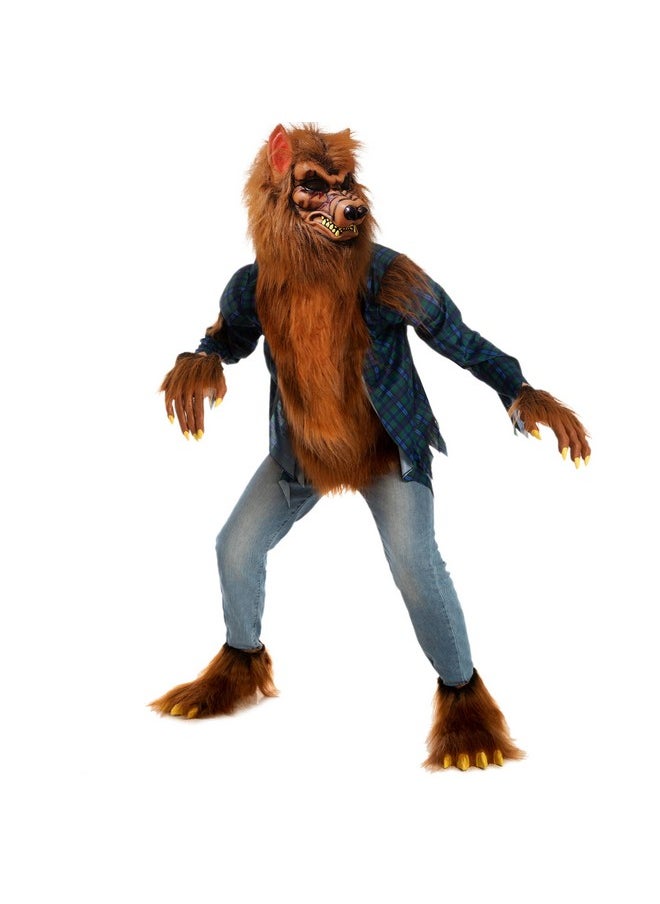 Scary Werewolf Halloween Kids Costume With Mask, Gloves And Shoes Cover For Wolf Dress Up Costume-M(8-10Yr)