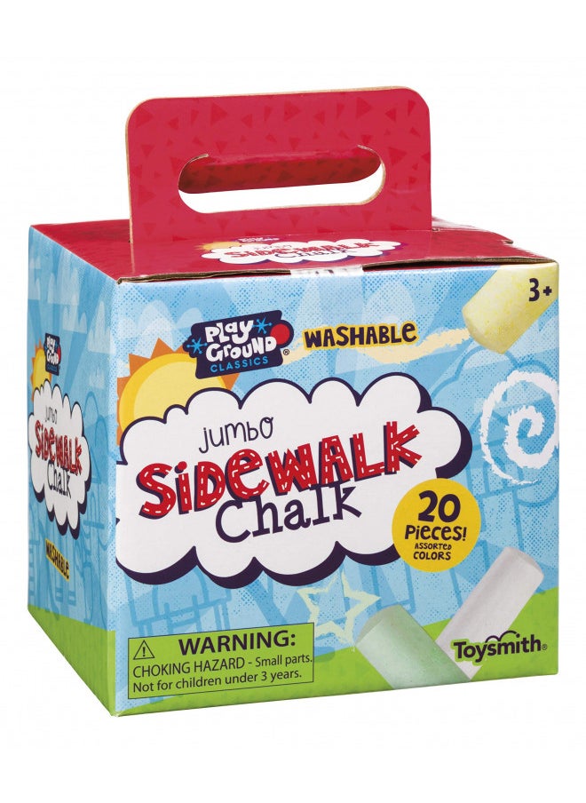 Toysmith Jumbo Sidewalk Chalk, Assorted Colors (Packaging May Vary), For Boys & Girls Ages 3+