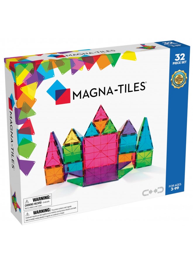 MAGNA-TILES Classic 32-Piece Magnetic Construction Set, The ORIGINAL Magnetic Building Brand