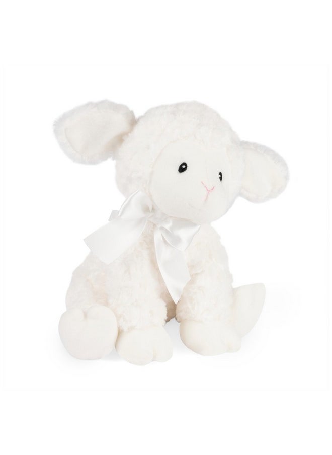 Baby Lena Lamb Keywind Musical Plush, Plays Brahms’ Lullaby, Stuffed Animal Sensory Toy For Babies 10 Months & Up, White, 10”