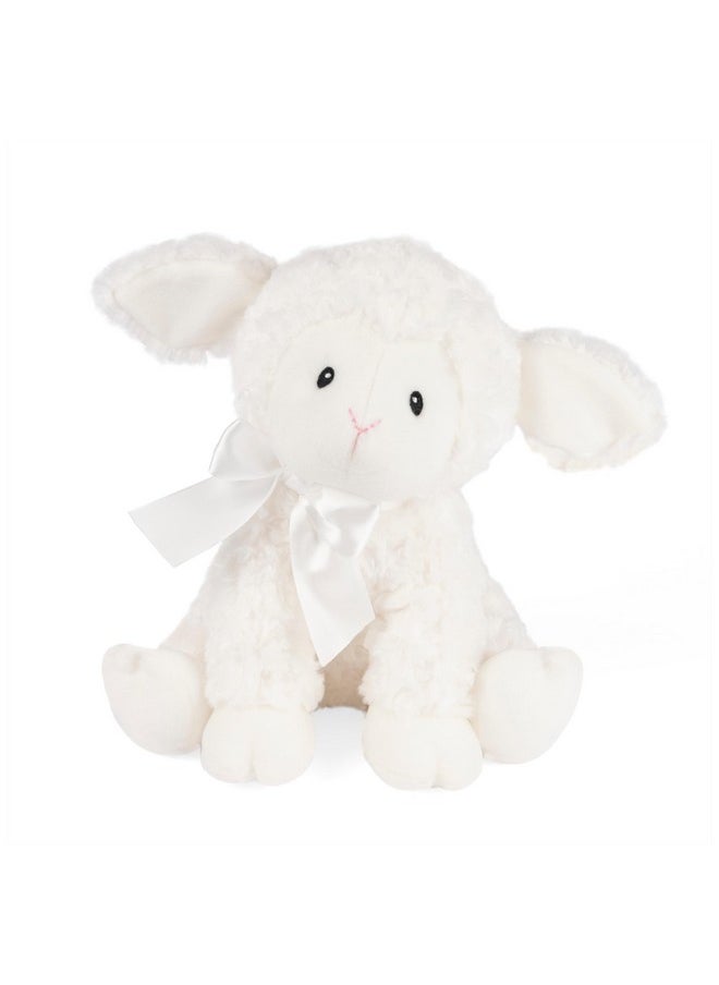 Baby Lena Lamb Keywind Musical Plush, Plays Brahms’ Lullaby, Stuffed Animal Sensory Toy For Babies 10 Months & Up, White, 10”